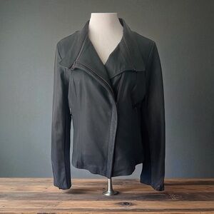 New! SAM EDELMAN Slate Blue Leather Moto Jacket Size Large